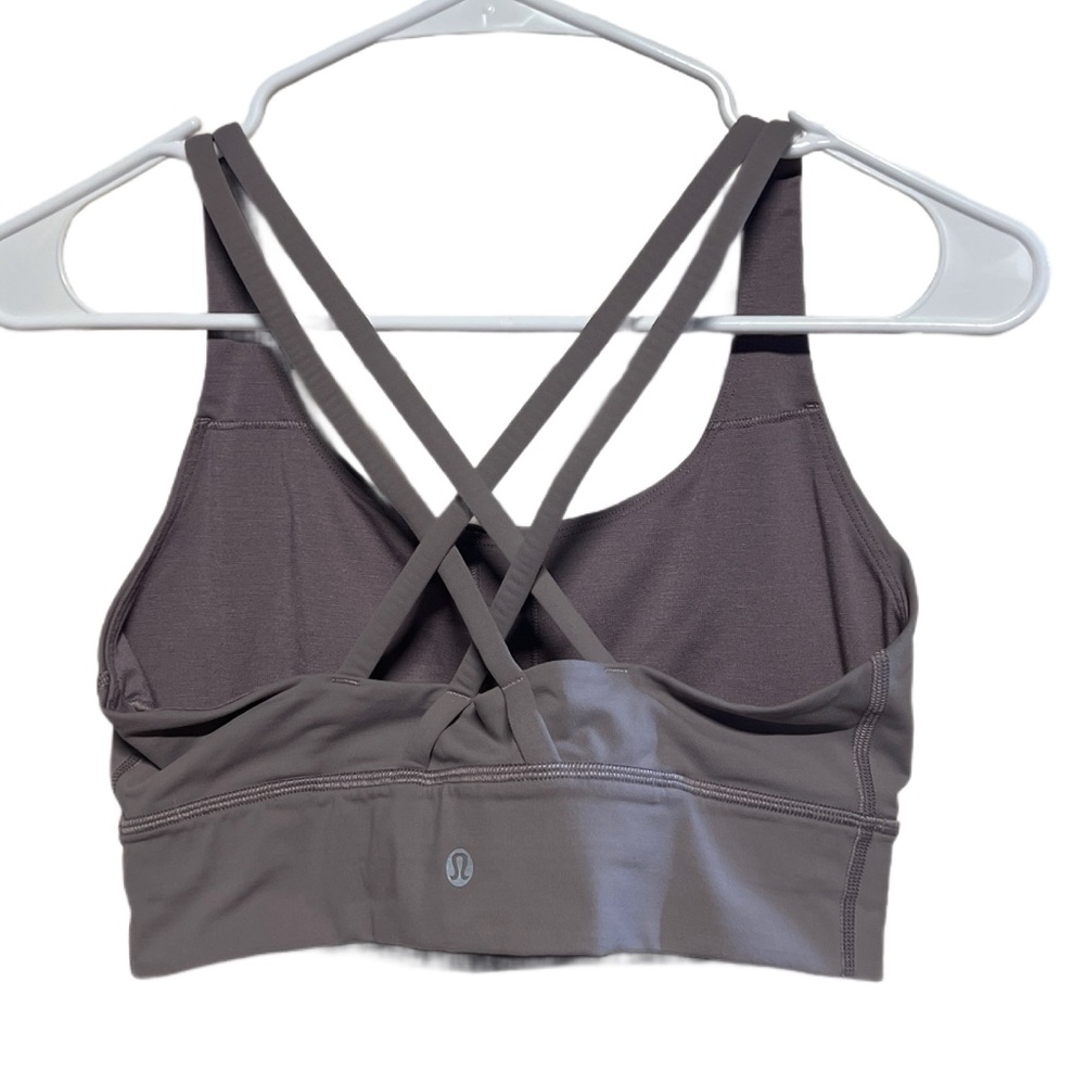 Lululemon longline Energy Purple Sports Bra with Strappy Crisscross Back, size 8 - Picture 2 of 5